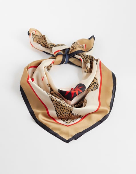 Accessorize leopard sun print satin square scarf - view 1