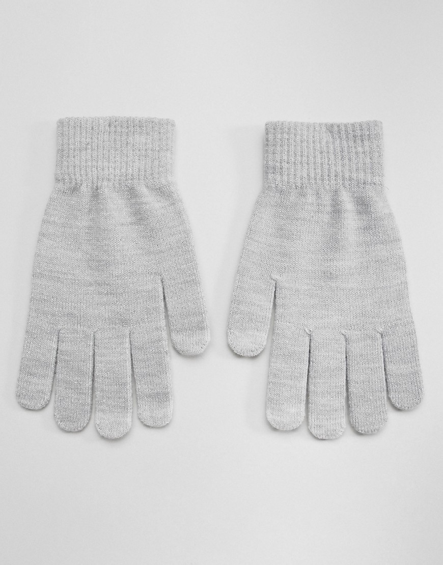 Accessorize – Ljusgrå handskar i metallic för pekskärmar