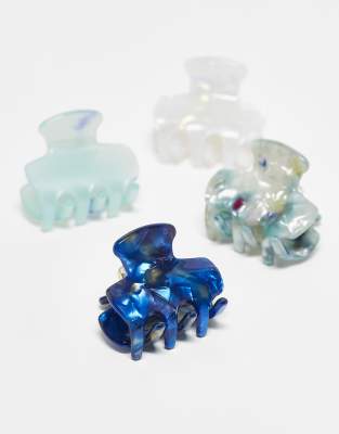 Accessorize - Lot de 4 pinces à cheveux en résine - Multicolore