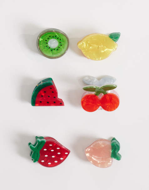 Accessorize - Lot de 6 pinces à cheveux en forme de petits fruits - Multicolore - view 1