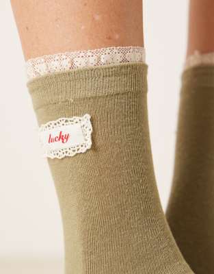Accessorize Lucky Frill Socks In Multi