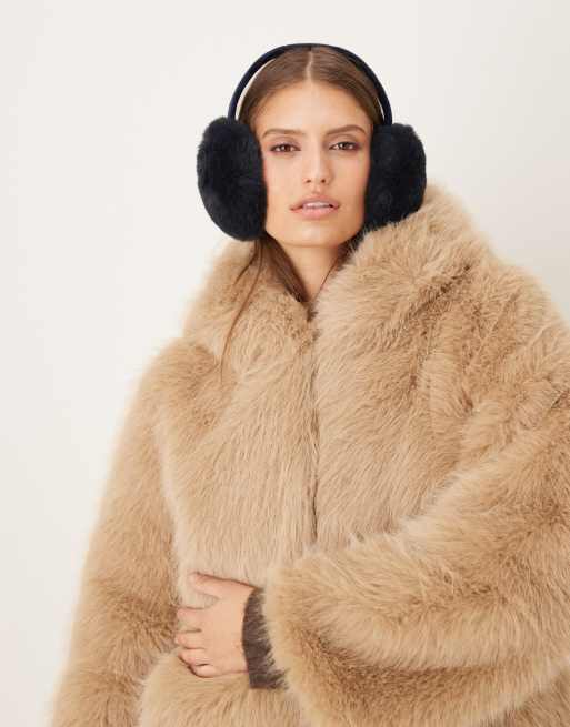 Accessorize – Luxe – Marinblå öronmuffar i fuskpäls, 2 av 3