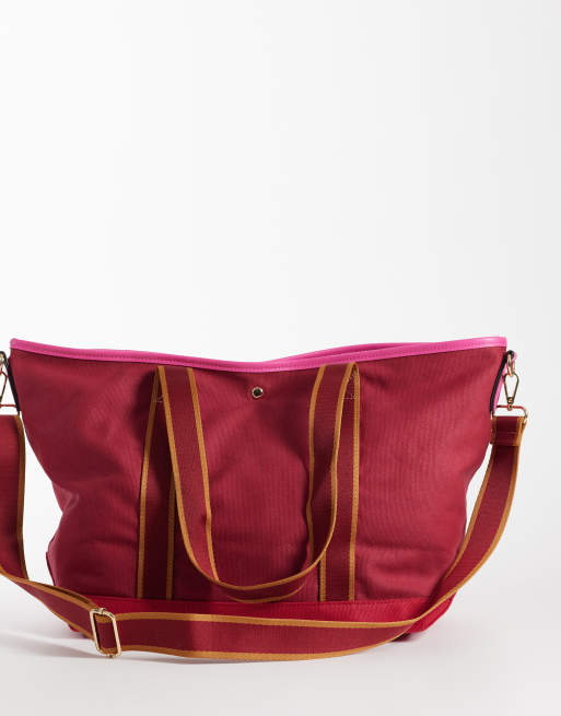 Accessorize - Lyserød shopper-tote i lærred, 4 af 4