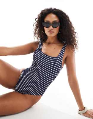 Accessorize - Maillot 1 pièce à bretelles nouées - Bleu marine
