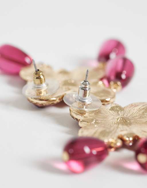 Accessorize margot statement cross earring in purple, 4 of 4
