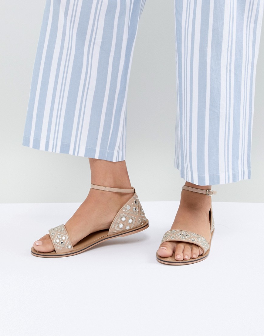 Accessorize Marissa Pink Mirrored Flat Sandals