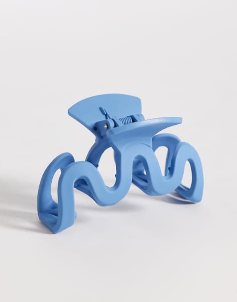 Accessorize matte wiggle hair clawclip in blue - view 1