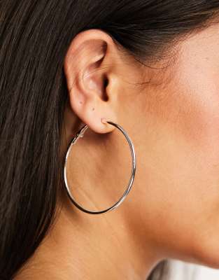 Accessorize medium simple hoop earrings in silver