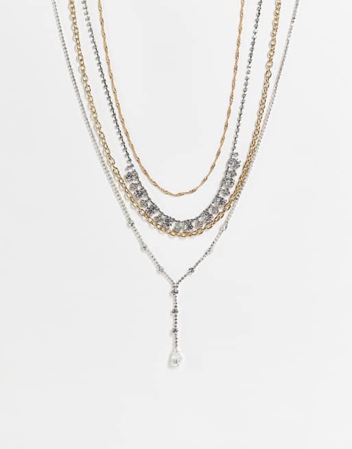Accessorize - Meerlaagse ketting met versieringen in goud