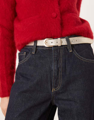 Accessorize Metallic Leather Belt In Gold