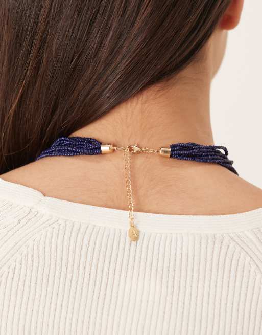 Accessorize – Midnight – Czarny warstwowy naszyjnik z koralików z zawieszkami, 3 z 3