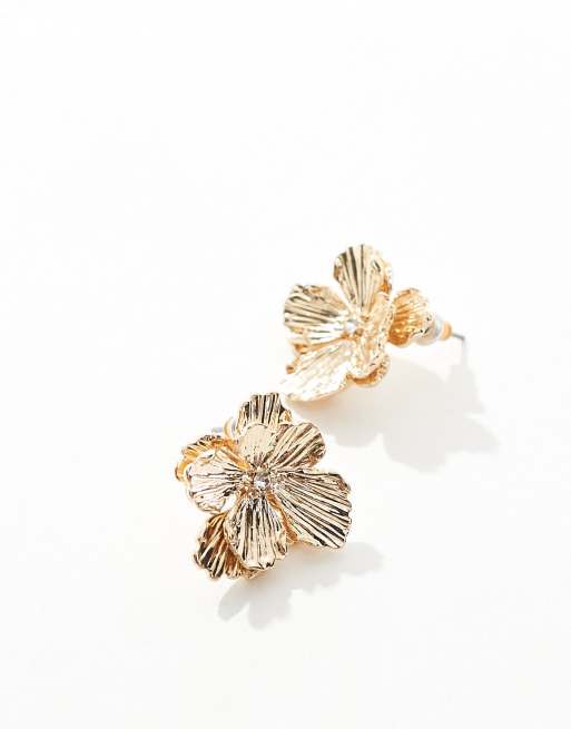 Accessorize mini flower stud earrings in gold tone, 2 of 3