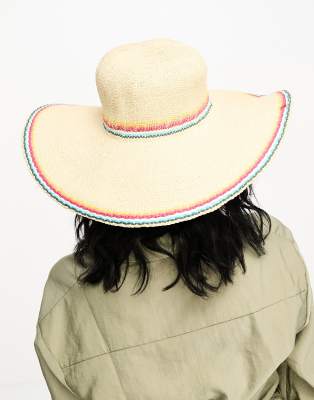Accessorize Mini Multi-stripe Floppy Hat In Neutral