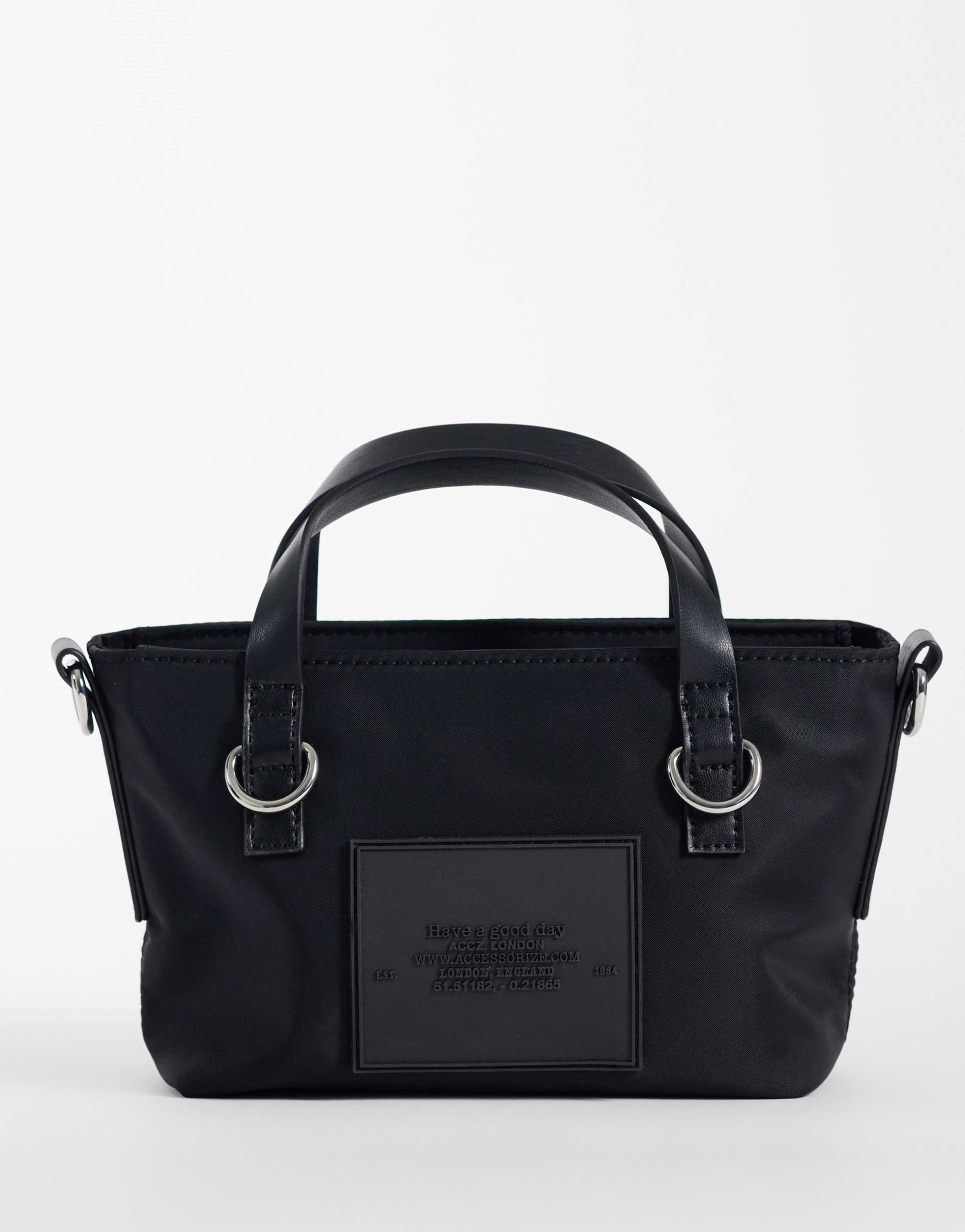 accessorize mini nylon crossbody bag in black