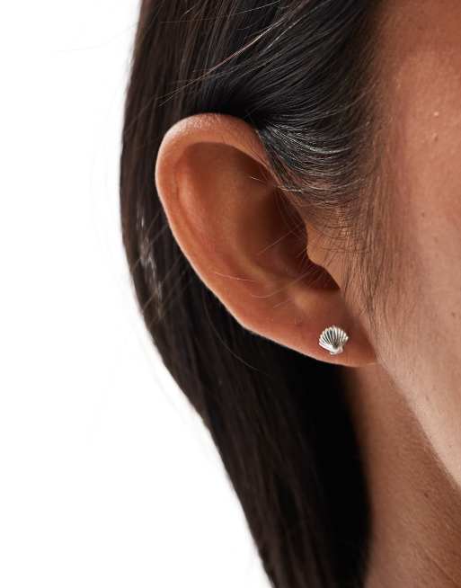 Accessorize - Mini schelpoorbellen in sterling zilver