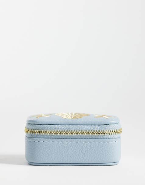Accessorize mini seashell jewellery box in blue - view 1