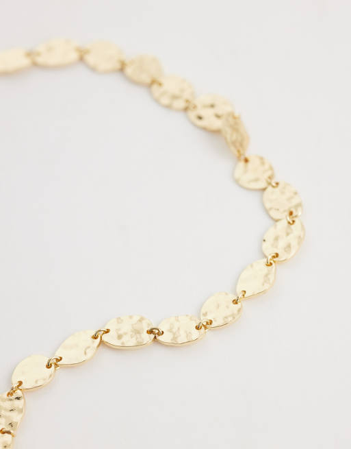 Accessorize mini textured disc necklace in gold tone, 4 of 4