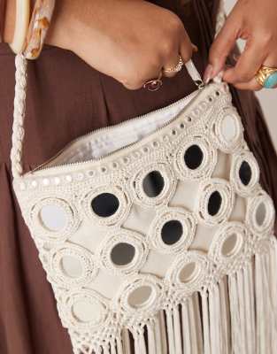 Accessorize Mirror Fringe Crossbody Bag