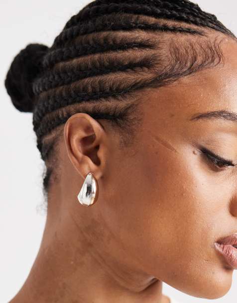Accessorize mixed metal drop curve earrings in multi - view 1