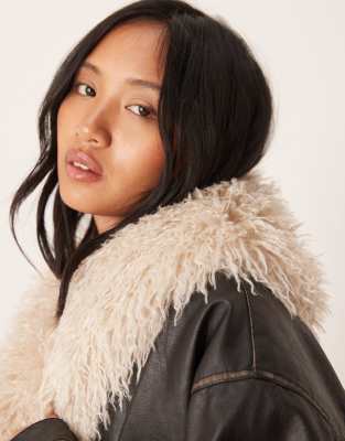 Accessorize Mongolian Faux Fur Tipped Scarf In Neutral