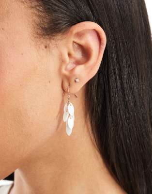 Accessorize Accessorize moonstone leaf drop earrings in gold