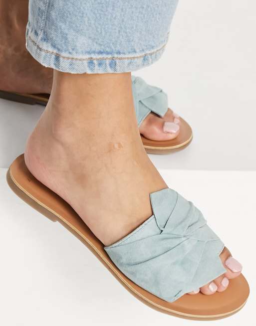 Accessorize - Mule-sandaler med snoet strop i mint ruskind, 3 af 4