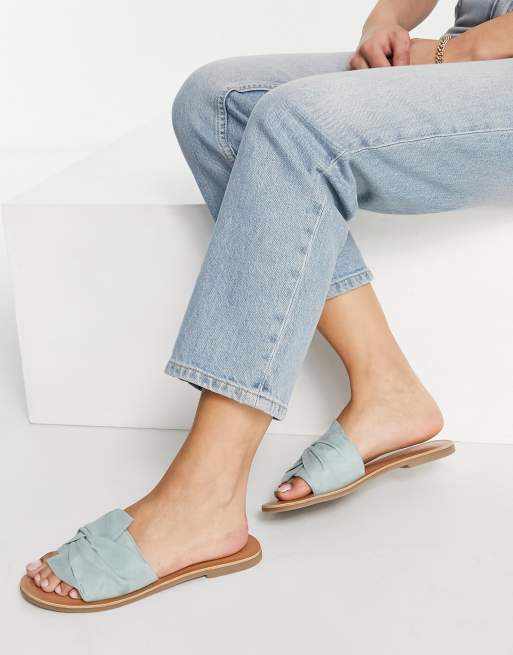 Accessorize mule sandals with twist strap in mint suede, 4 of 4