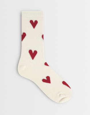 Accessorize Multi Heart Socks In White