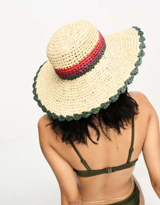 Accessorize Multi Stripe Boater Hat In White