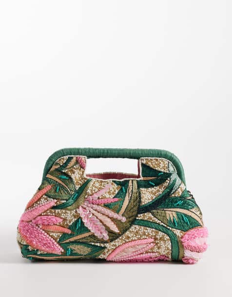 Accessorize - Multifarvet udsmykket clutch-taske med hank foroven - view 1