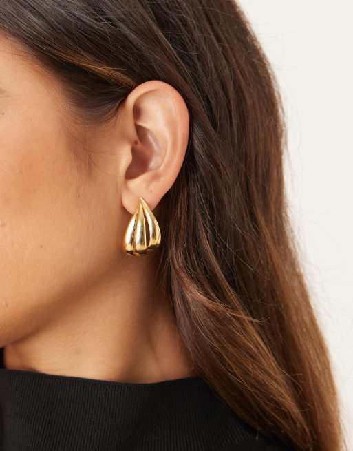 Accessorize multirow earrings in gold tone