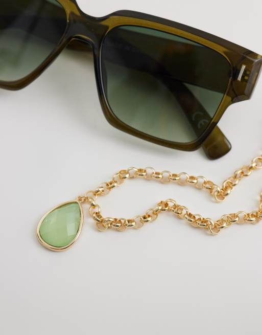 Accessorize – Naszyjnik z zawieszką z zielonym kamieniem, 2 z 4