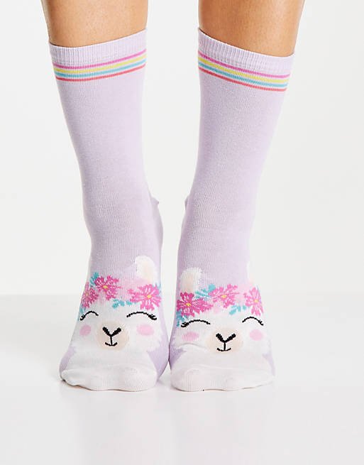 Accessorize novelty socks in llama print