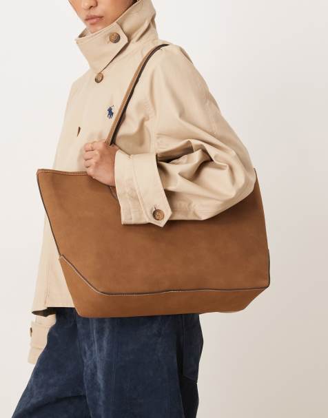 Accessorize nubuck leather suede tote in tan - view 1