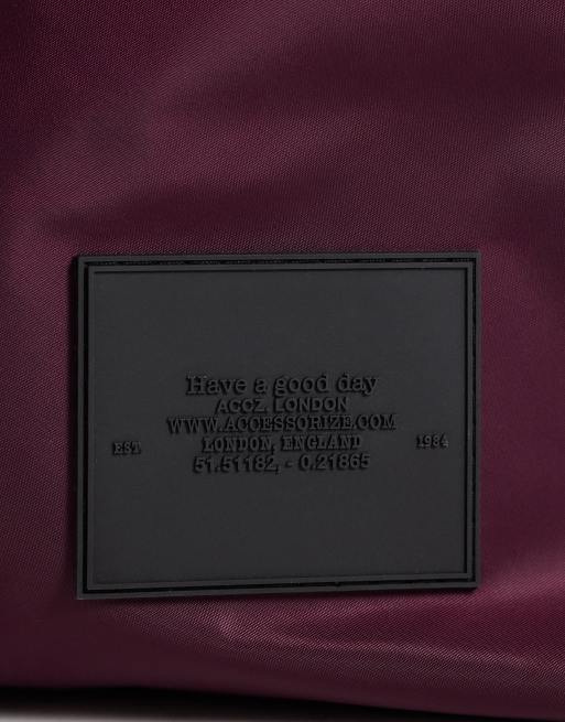 Accessorize nylon tote bag in berry, 3 of 4