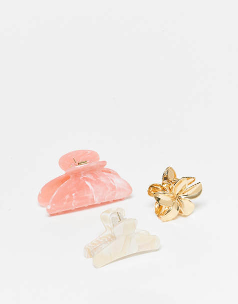 Accessorize – Olikfärgade hårklämmor med blomdesign, 3-pack - view 1