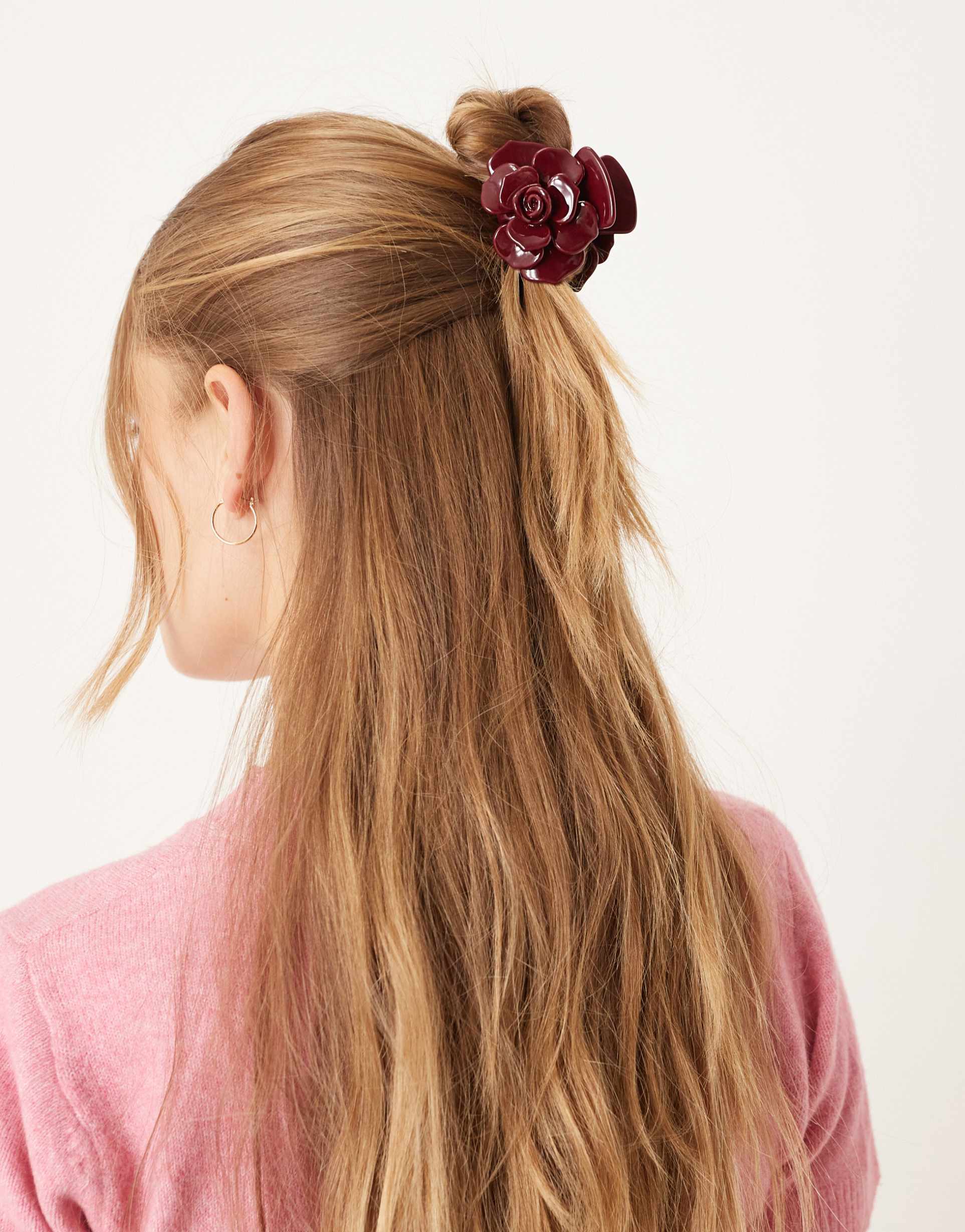 accessorize olivia rose hair claw clip in burgundy
