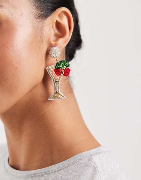 Accessorize - Oorbellen met cocktail van kralen in multi - view 1