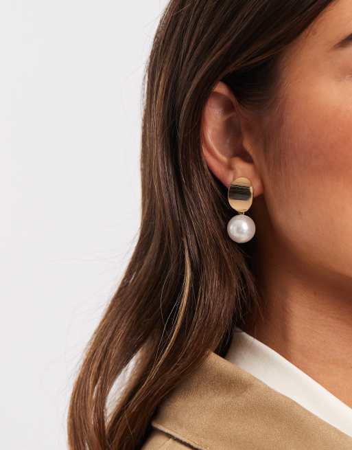 Accessorize - Oorbellen met imitatie parel in goud, 3 van 3