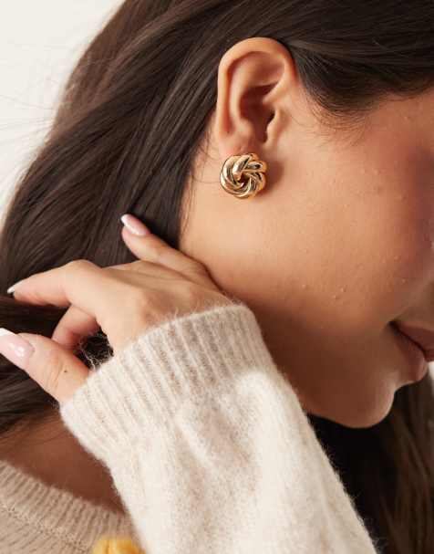 Accessorize - Oorknopjes met gedraaide knoop in goud - view 1