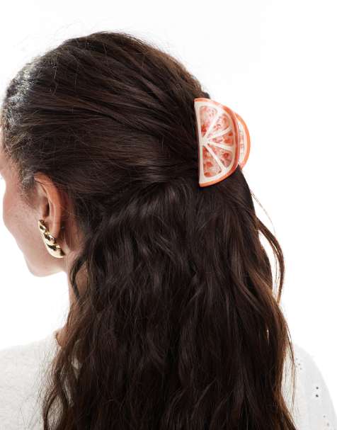 Accessorize orange citrus hair claw in orange - view 1