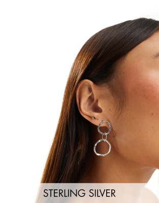 Accessorize - Orecchini a triplo cerchio in argento sterling color argento