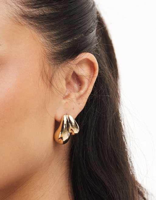 Accessorize - Orecchini dorati a doppia curva