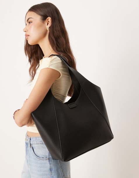 Accessorize oversized shoulder bag in black - view 1
