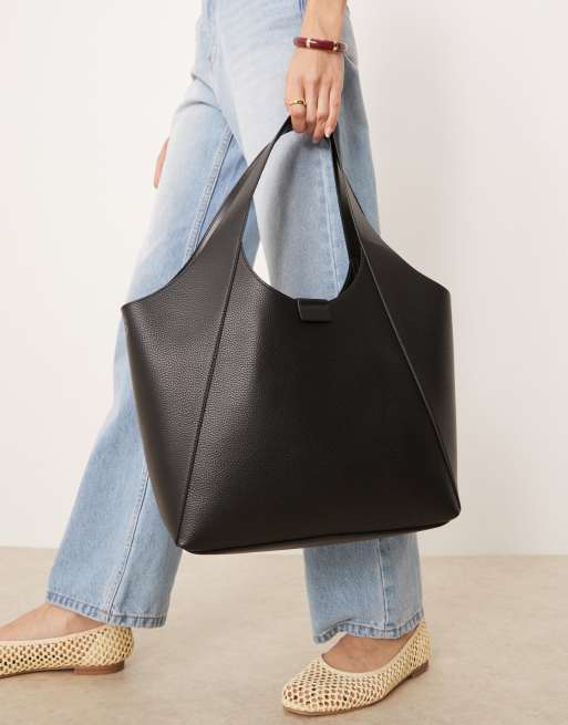 Accessorize oversized shoulder bag in black