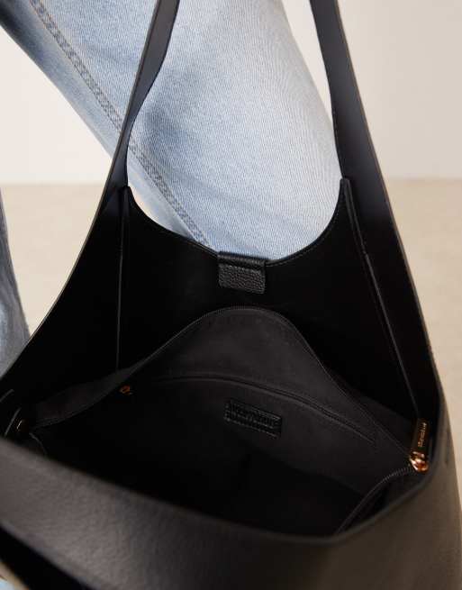 Accessorize oversized shoulder bag in black