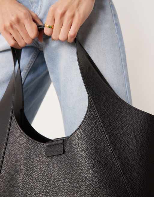 Accessorize oversized shoulder bag in black