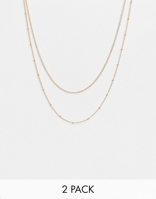Accessorize pack of 2 chain necklaces in gold
