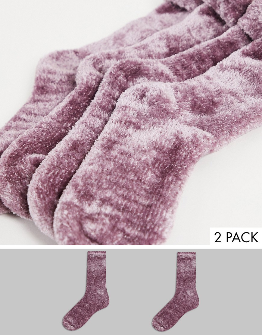 Accessorize pack of 2 super soft cosy socks in pink