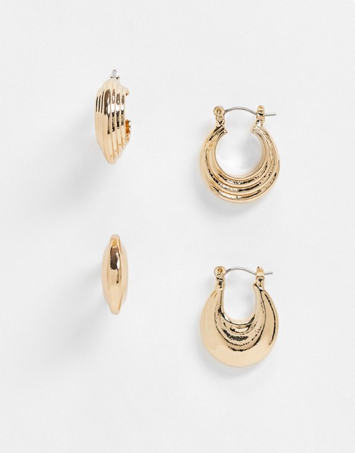 Accessorize pack of 2 vintage inspired hoop earrings in gold
